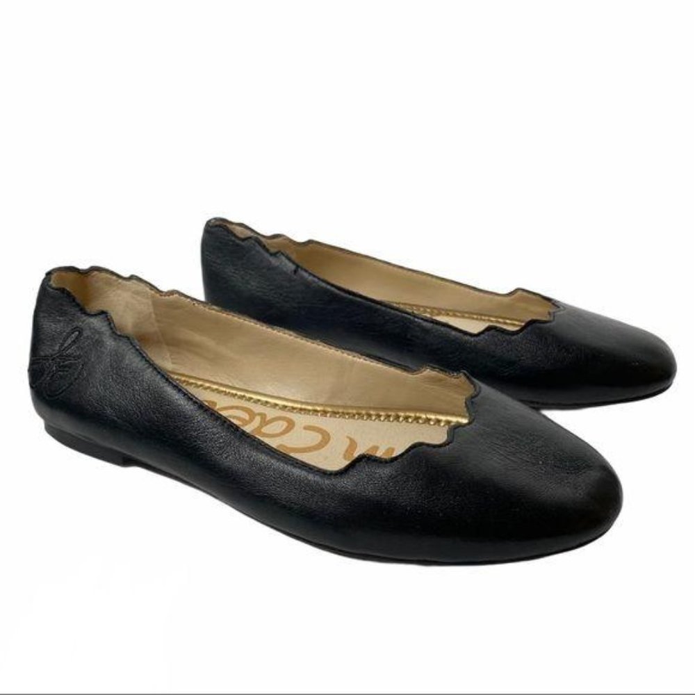 Sam Edelman Black Finnegan Scallop Trim Flats